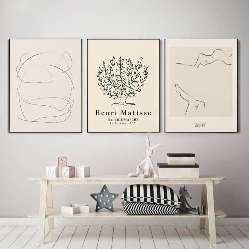 Retro Matisse Poster Abstract Body Tree Canvas Painting Minimalist Art Print Line Art Wall Picture For Living Room Home Décor