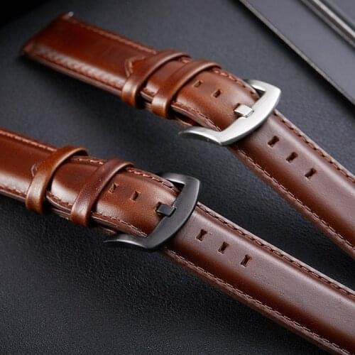 18mm 20mm 22mm Genuine Leather Watch Bracelet Watch Strap Black Watchband For MIDO DW CK TIMEX TISSOT CASIO Watch Band