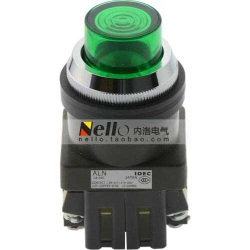[SA]Japan and the spring IDEC 30mm illuminated pushbutton switch ALN22211DNG self-resetting 24V 1NO1NC--3pcs/lot