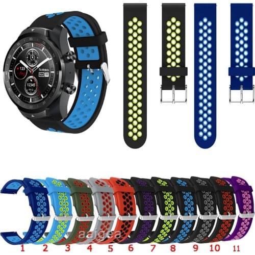 20mm 22mm Soft Silicone Band Sport Replacement Strap for Ticwatch Pro 3 E2 S2 GTX