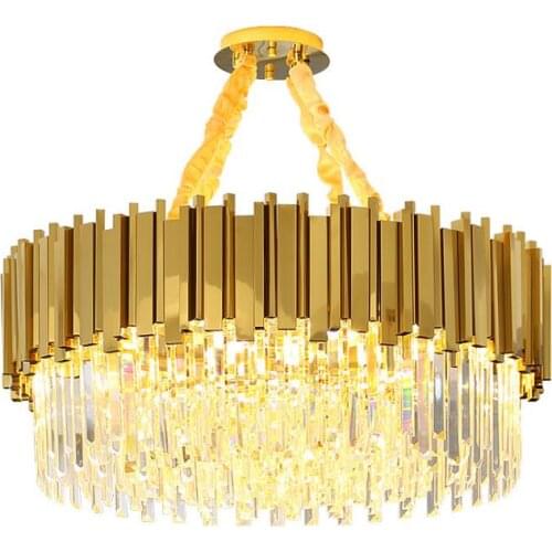Modern K9 Crystal Round Shape Chandelier Elegant Hanging Pendant Lamptassel round Light Fixture Living Room kitchen Island