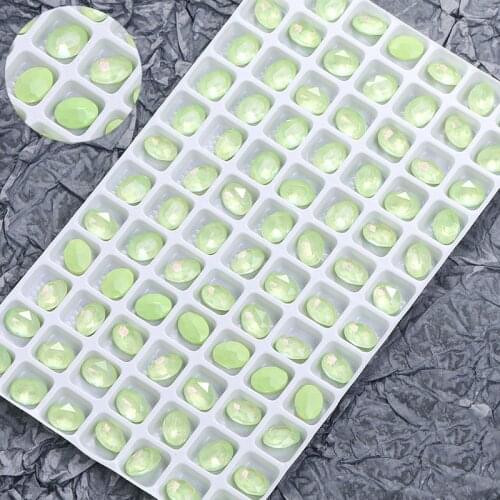 Swarovsky Aurora Mocha Oval Glass Crystal Stone Pointback Crystal Rhinestone Nail Art Decoration Jewelry Making Clothing Accesso