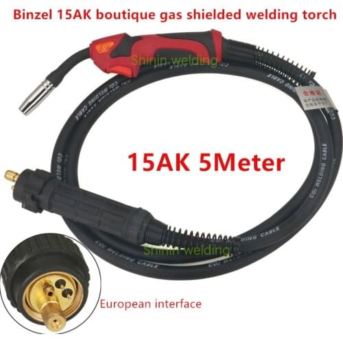 Binzell European style MB 15AK CO2 MIG MAG Welding Torch 5m Cable Boutique welding torch 180A Integrated two welding machine