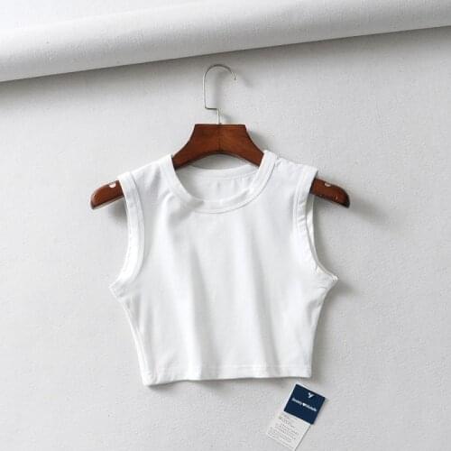 Korean Streetwear Cropped Sleeveless Top 2021 Summer Vintage White Crop Tops Women Biker Black Punk Sexy Tank Top