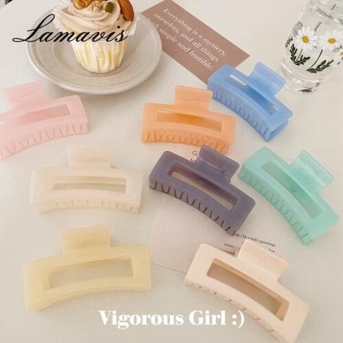 2020 New White Pink Multiple Colors Personality Simple Cute Fashion Trend Hairpin Geometric Catch Clip Net Red Korean Hairpin