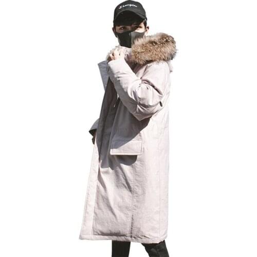 Winter Long Mens down Jacket Thick Warm Couple Wear Hooded down Jacket Mens Stylish Jacket