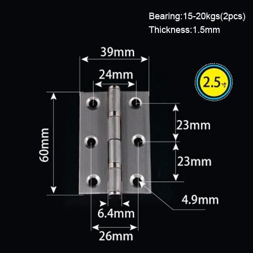 2.5'' Home Decorating Stainless Steel Door Hinge Folding Furniture Door Hinge Doors Open Bookcase