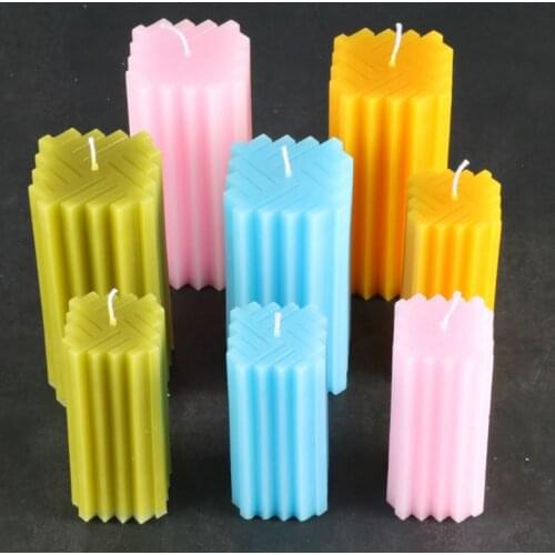 2pcs/set Square Cylinder Shaped Plastic Scented Candle Mold Soap Mould Making X4YD