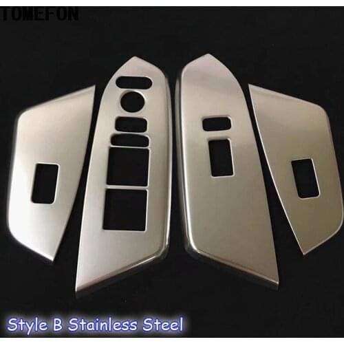 4pcs For HONDA CRV CR-V 2017 2018 Interior Window Glass Panel Armrest Lift Switch Button Trim Frame Molding Trim