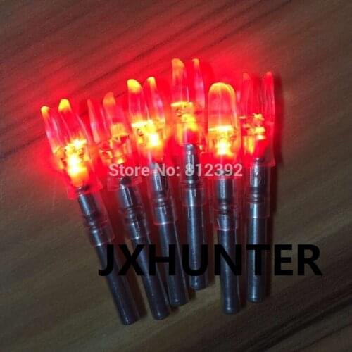 6PK red color automatically lighted arrow nocks for compound bow carbon arrow OD 6.2mm
