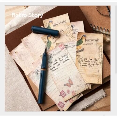 30Pages Vintage Butterfly peacock Parrot Post Office Mushroom bill Memo Pad Sticky Notes mini planner Message scratch notebook