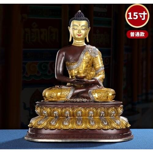 45cm large Buddhism Gilding Buddha statue Asia Tibet HOME temple altar bless safe healthy luck Sakyamuni Amitabha Bronze Buddha