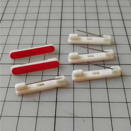 500pcs White/Black Plastic safety pins with adhesive brooch base for Jewelry Making Three Size Available