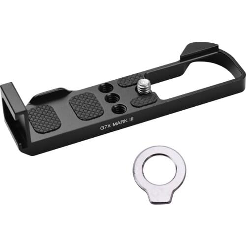 Camera Quick Release L Mount Plate with Cold Shoe 1/4 3/8 Threaded Holes Wrenches for Canon G7X Mark III Camera Accessories