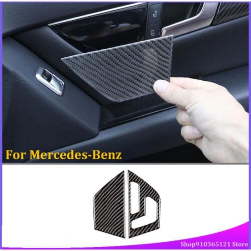 For Mercedes-Benz C-Class W204 2007-2013 Seat Button Button Frame Real Carbon Fiber Soft Car Interior Accessories Left Titanium