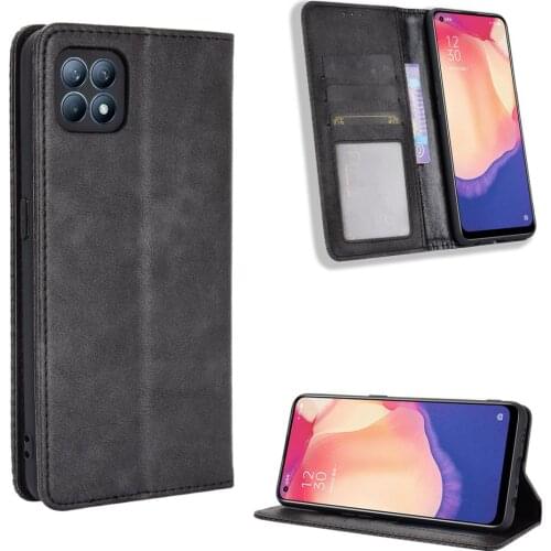 For OPPO Reno 4 SE Case Premium Leather Wallet Leather Flip Case For OPPO Reno4 SE Reno 4SE Case 6.43"