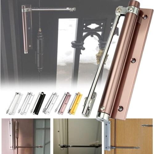 Door Closer Single Spring Strength Adjustable Surface Mounted Stainless Steel Automatic Door Self-Closing Hinge