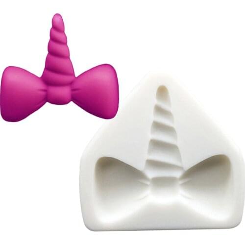 Unicorn Bow Shape Silicone Mold Sugarcraft Chocolate Cupcake Baking Mold Fondant Cake Decorating Tools