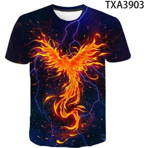 Casual animal Phoenix Bird mens tshirt 3D Print harajuku Style T shirt brand design clothing T-shirt summer fashion shirt tops