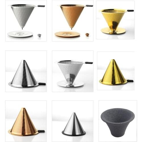V60 Coffee Dripper Filter Stainless Steel Espresso Dripper Stone Coffee Brew Coffee Maker Tools Coffee Accessories For Barista