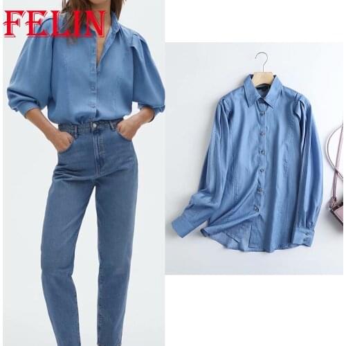 Женские джинсовые рубашки KONDALA China At AliExpress