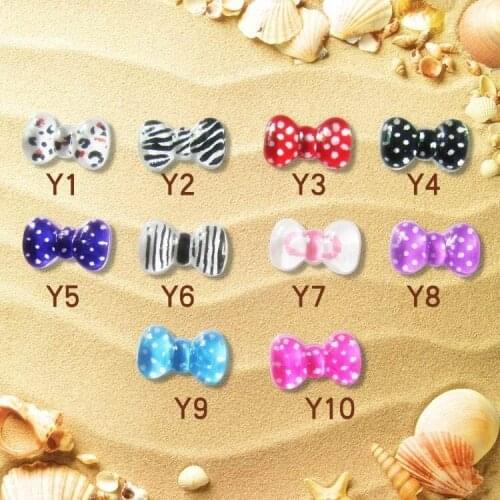 Colorful bowknot design resin Flatback applique for nail art 200pcs/lot 6X10MM