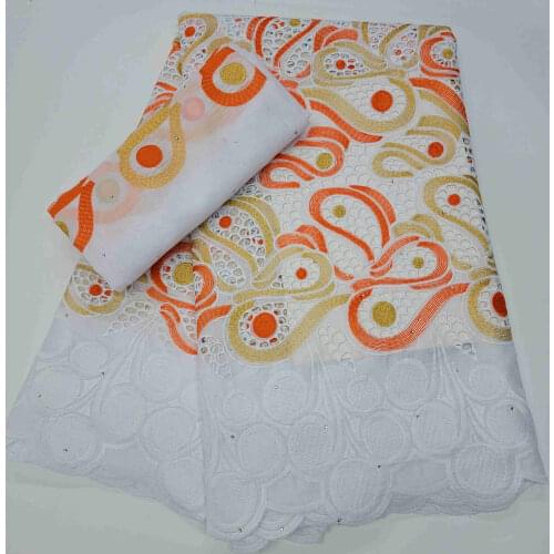 Hot Selling Swiss voile lace in switzerland african lace fabric cotton embroidery swiss lace fabric high quality for dress 7yard