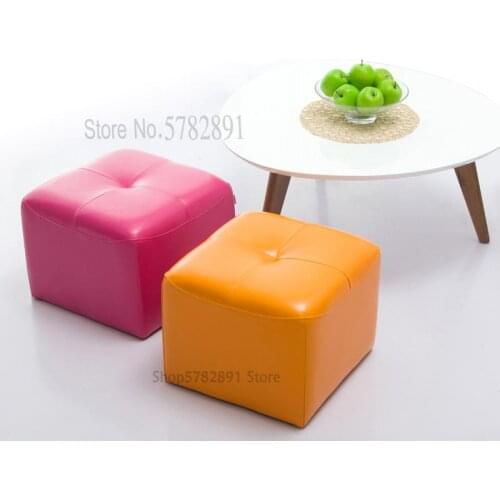 Small Leather Pier Try To Change Shoes Stool Sofa Stool Coffee Table Stool Living Room Clothing Store Fitting Clothes Fashion Si