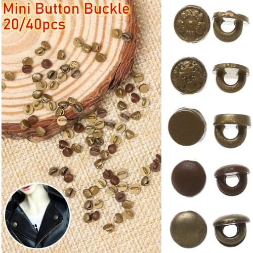 20/40Pcs Mini Button Buckle DIY Doll Clothes 4mm Metal Printed Decoration Buckles for 1/6 Doll Clothing Sewing Accessories
