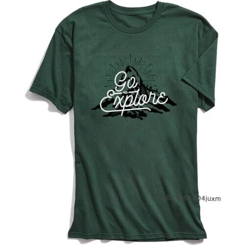 Personalized Men T-shirt Go To Explore T Shirts Hip Hop Military Style Short Sleeve O-Collar TShirt Pure Cotton Mens Sweatshirts