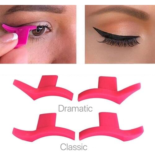 2Pcs/1Pair Eyeliner Wing Stamps Easy to Makeup Template Stencil Models Eye Wing Stamp Brush Tools maquiagem Professional