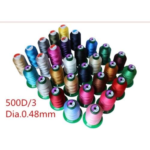 4pcs 500D/3 High Strength Dia.0.48mm 100% Polyester Sewing Thread 500M/spool For Leather Sofa Jeans Canvas With Good Toughness