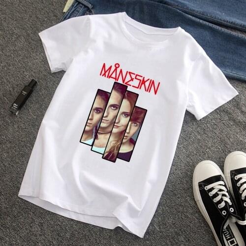 New Hot Maneskin Women Clothes Print Short Sleeve Holiday Unisex Casual T-shirt Novelty Streetwear Fashion Summer Graffiti Style