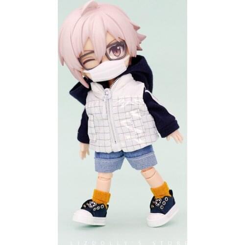 OB11 is suitable for 1/12 size fashion zipper sleeveless top cool down vest coat green light gold metal brown and other colors