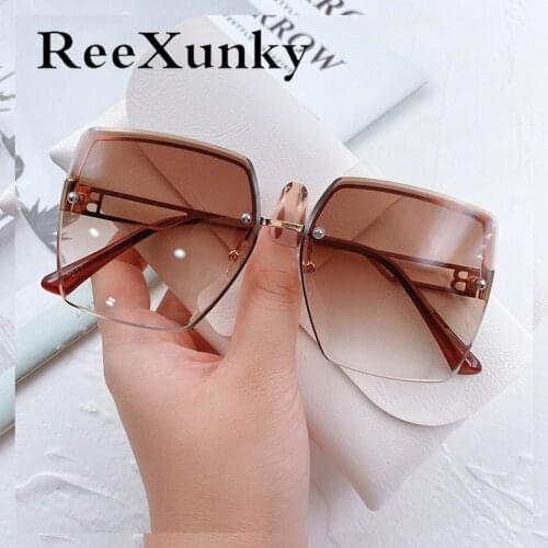 New Vintage Brand Designer Sunglasses Women 2021 Fashion Oversized Square Sun Glasses For Men Retro Gradient Shades Oculos UV400