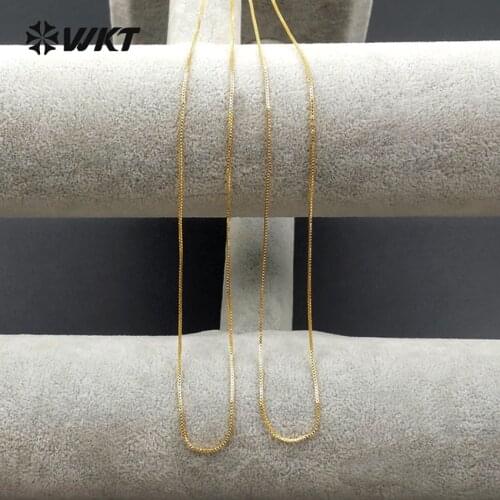 WT-N1063 WKT Wholesale Top Fashion Cable Box Chain For Necklace Jewelry Generous Brass Chain