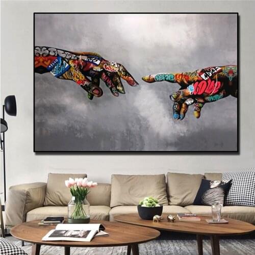 Graffiti-art Finger Canvas Print Poster No Frame Minimalist Art Wall Pictures Painting For Living Room Decor Aesthetic