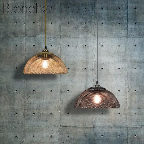 Retro Hollow Pendant Lights Industrial Black Iron Hanging Lamp Restaurant Bedroom Bar Decor Suspension Luminaire Light Fixture