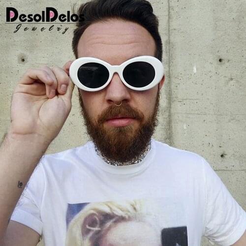 Retro Vintage Unisex Sunglasses Rapper Oval Shades Grunge Punk Glasses Rock Band Rock Star Kurt Cobain