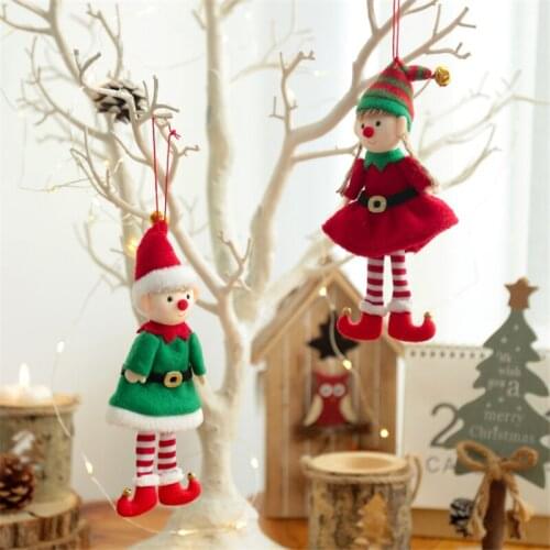 Christmas Doll Cute Elf Boy Girl Christmas Tree Pendant 2022 New Year XMAS Christmas Decoration Natal Merry Christmas Navidad
