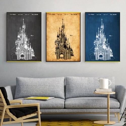 Nordic Minimalism Retro Industrial Style Building Castle Black and White Line Canvas Decorative Painting Poster Wall Art Home De