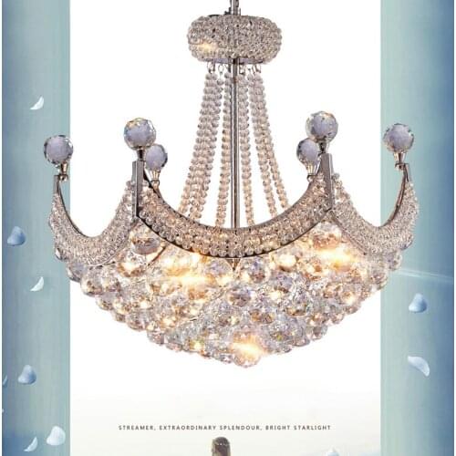 American Modern Chandeliers LED Lamps Silver Gold K9 Crystal Chandelier Lights Fixture Hall Foyer Bed Living Room Home Lighting