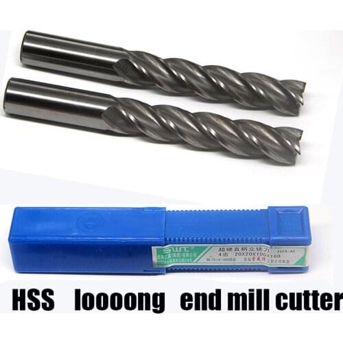 SWT Super hard straight shank end milling cutter lengthwise long white steel milling cutter 4 edges 5 10 12 14 16 1820mm