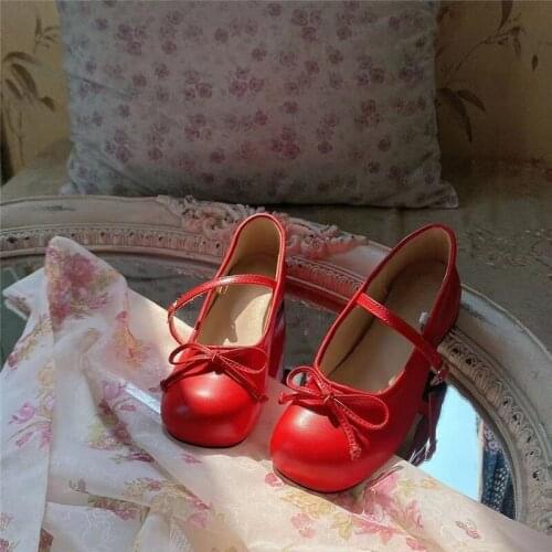 Luxury Fashion Mid Heel 4.5cm Lolita Shoes Round Toe Jk Uniform Mary Jane Cosplay Womens College Kawaii Style Anime Goth Buckle