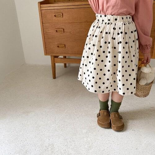 Spring Summer cute girls dot skirt with cotton lining 2021 Girl princess skirts