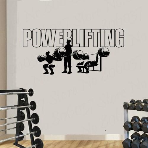 Fitness Vinyl Wall Decals Powerlifting Gym Sports Bodybuilding Stickers Unique Gift Art Decor Power Wallpaper WL1105