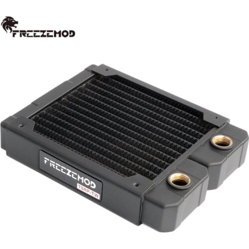 FREEZEMOD computer water cooling Copper radiator 14 flat tube single layer copper fin for 12cm fan for cpu heak sink. TSRP-TW120