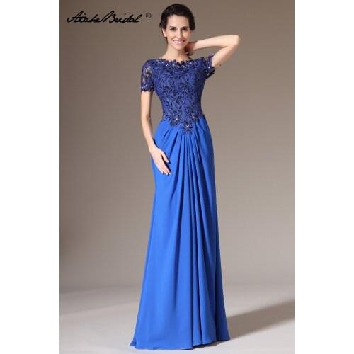 Formal Womens Dresses Mermaid Short Sleeve Chiffon Lace Mother of the Bride Gown Vestidos Madre De La Novia Mother Dress