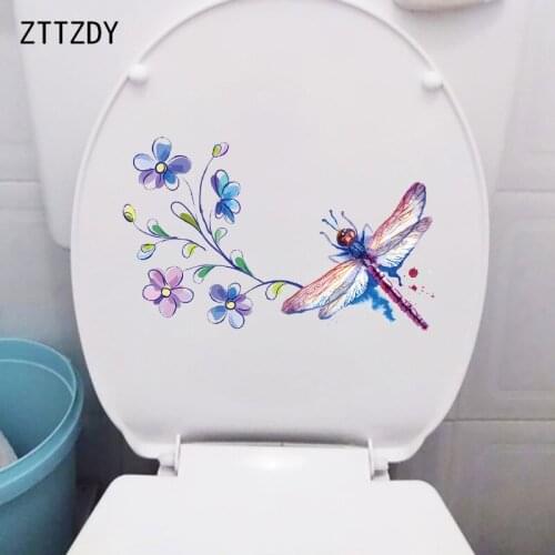 ZTTZDY 25×15.1CM Ink Painting Cartoon WC Toilet Decoration Creative Home Kids Room Wall Sticker T2-1400