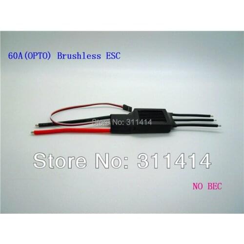 1piece RC ESC 60A(OPTO) Brushless Speed Controller W/O BEC For RC Aircraft Airplane + Free Shipping High Quality